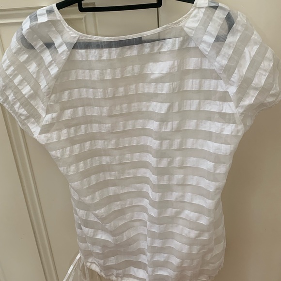 Chic David Lawrence ivory sheer stripe top size 14 - Picture 4 of 4
